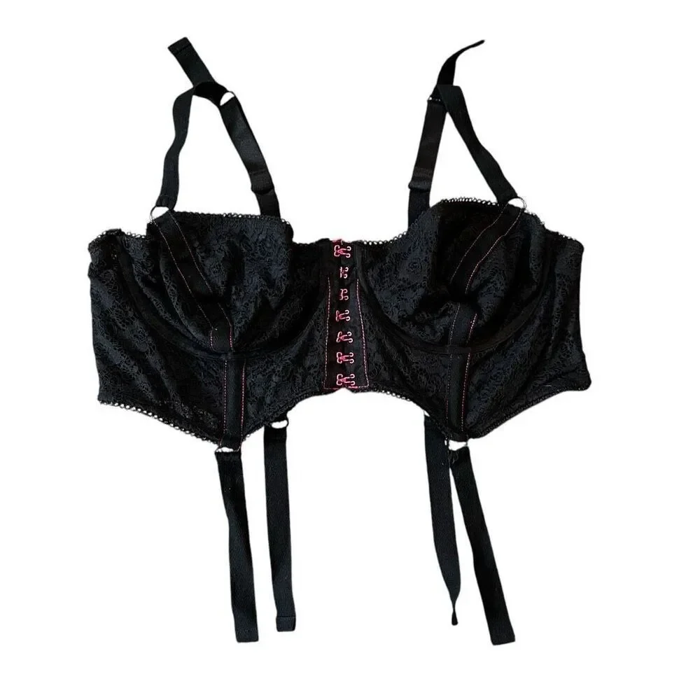 Torrid x Betsey Johnson Womens 2X Top 1X Bottoms Lace Corset High Waist Thong - Picture 4 of 9
